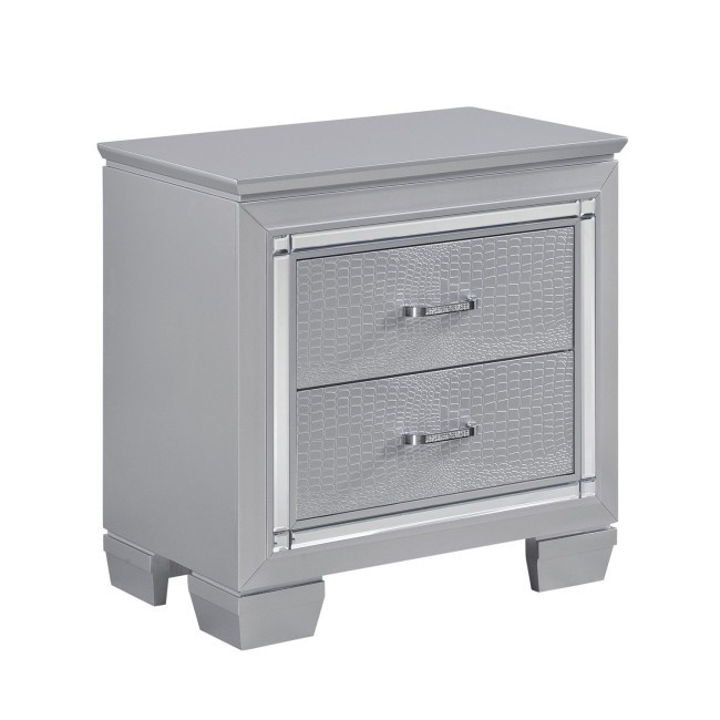 Allura Nightstand w/ Lighting (Silver)