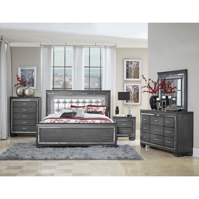 Allura Panel Bedroom Set W Led Lighting Gray Homelegance Furniture Cart Use string lights to create a fake headboard for your bed. allura panel bedroom set w led lighting gray