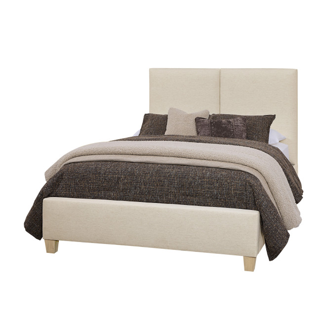 Joinery Washed White Oak Upholstered Bed in Ivory Cream
