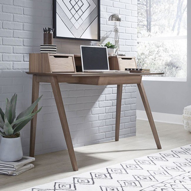 Space saving desk shop with hutch
