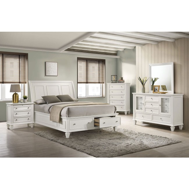 Sandy Beach Storage Bedroom Set White