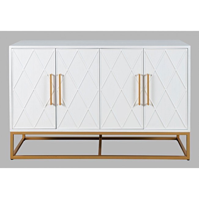 White gold accent outlet cabinet