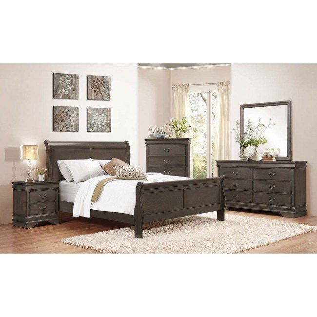 Mayville Sleigh Bedroom Set Stained Grey