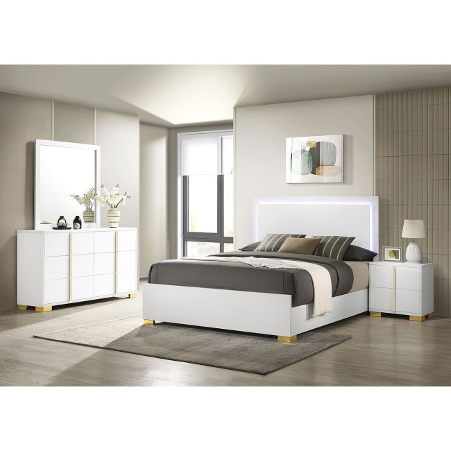 Marceline Panel Bedroom Set (White)