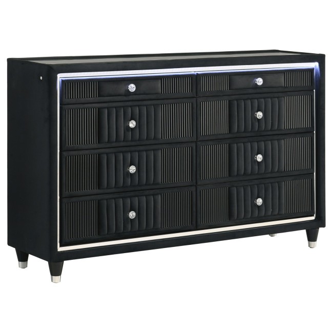 Ravenne Velvet Upholstered LED Dresser