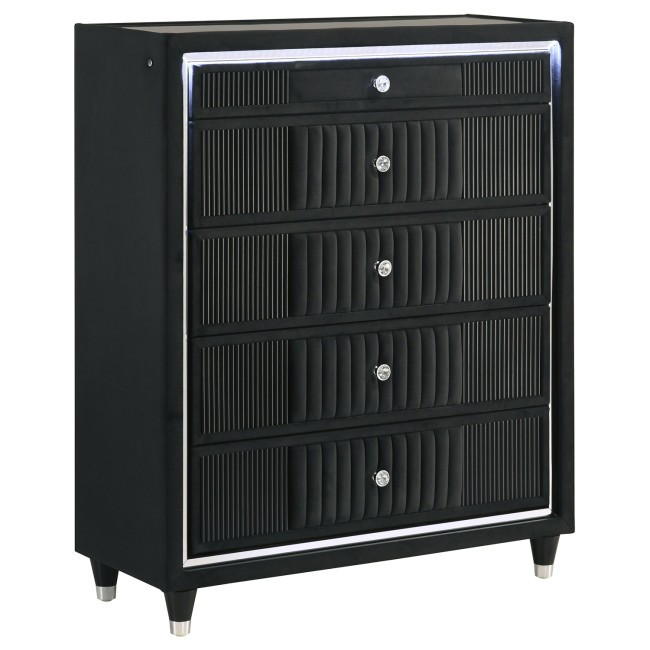 Ravenne Velvet Upholstered LED Chest