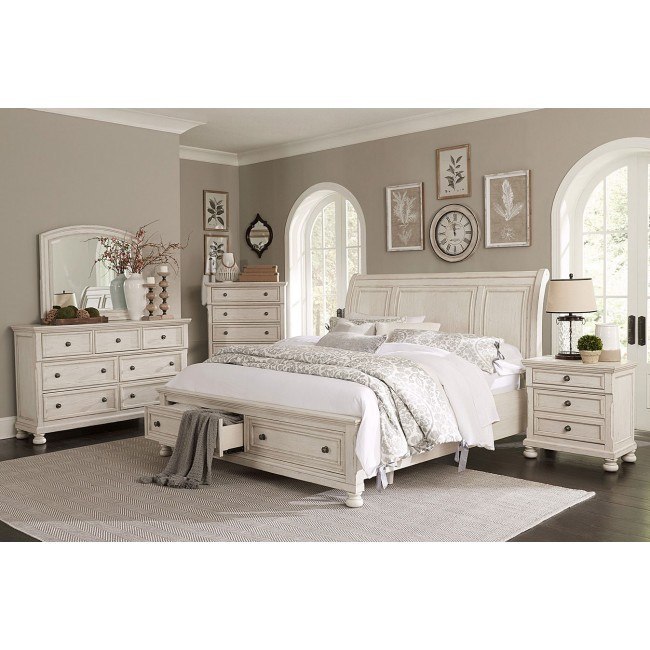 Bethel Storage Bedroom Set Wire Brushed White