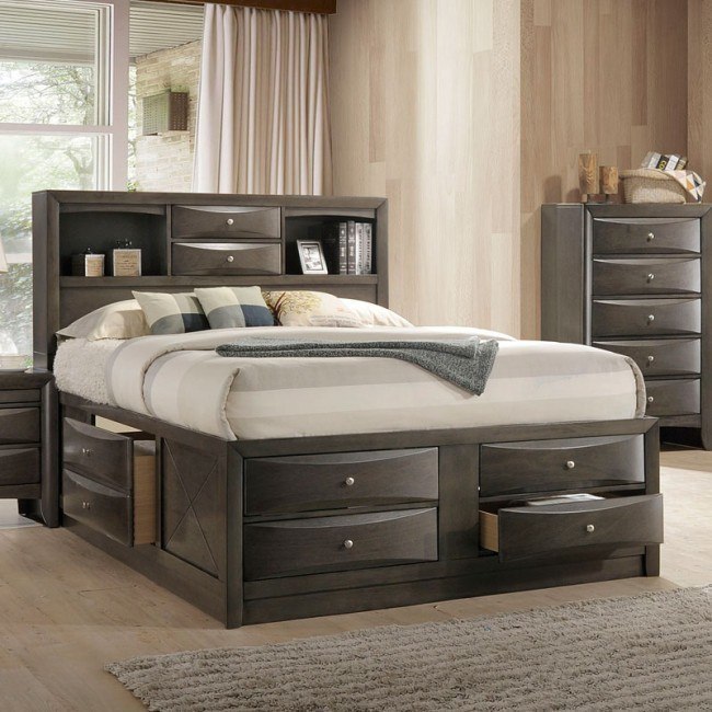 Ireland Bookcase Bed (Gray Oak)