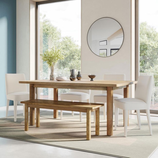 Bodhi Dining Room Set w/ Wilson Ivory Chairs