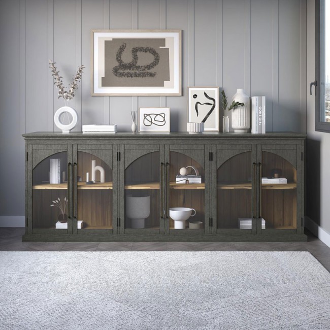 6 door shop accent cabinet