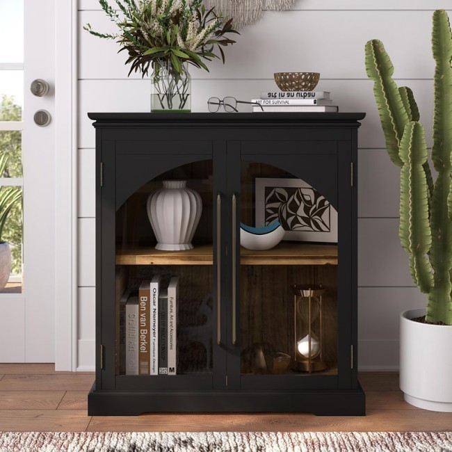 Black 2 door accent hot sale cabinet
