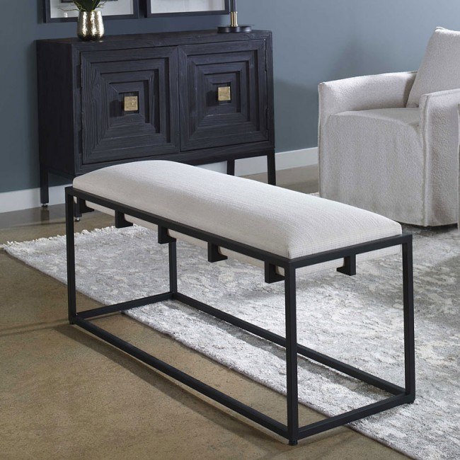 Paradox Iron And Fabric Bench Uttermost Furniture Cart
