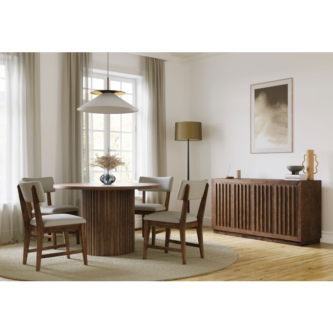 Auden 48 Inch Chestnut Dining Room Set w/ Beck Chestnut Chairs