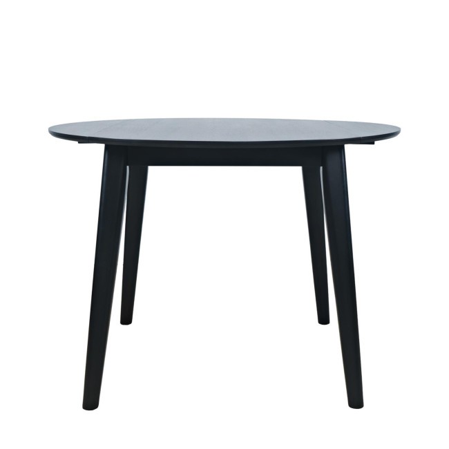 Percy Round Drop Leaf Dining Table in Black