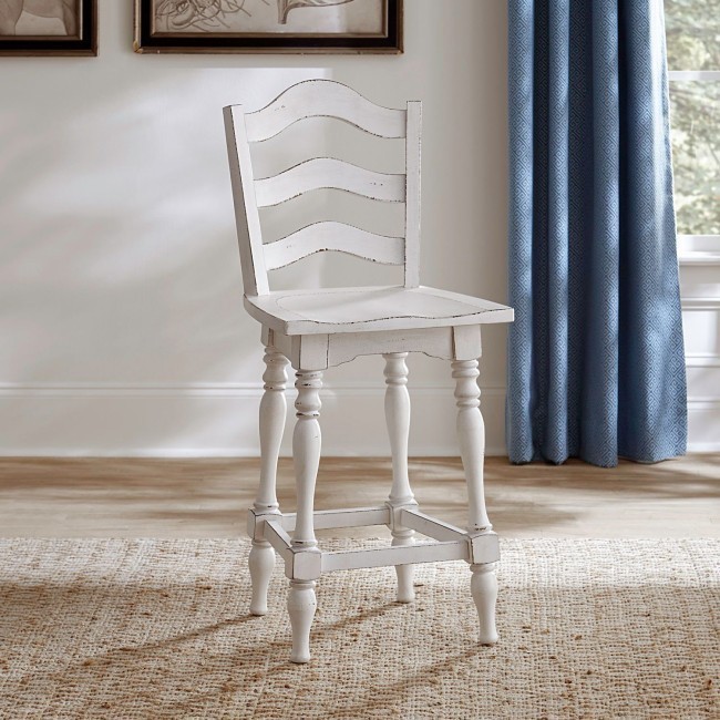 Magnolia Manor Ladderback Swivel Counter Height Chair (Set of 2)
