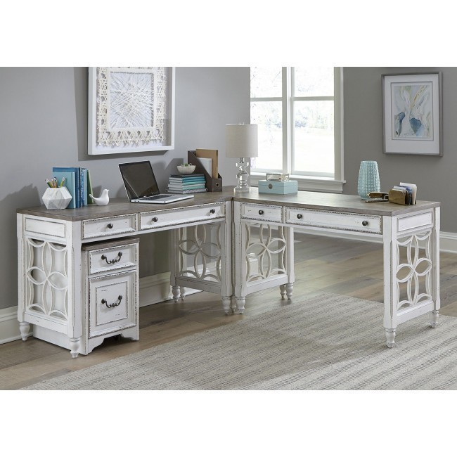 Magnolia Manor L Shaped Desk w/ Mobile File