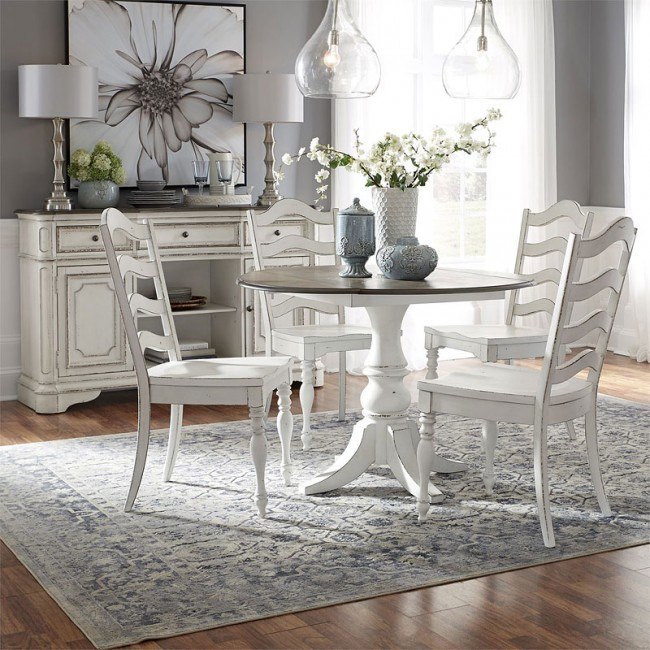 Magnolia Manor Round Drop Leaf Dining Room Set Liberty Furniture