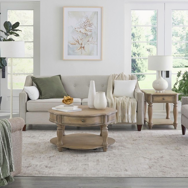 Magnolia Manor Round Occasional Table Set (Weathered Bisque)