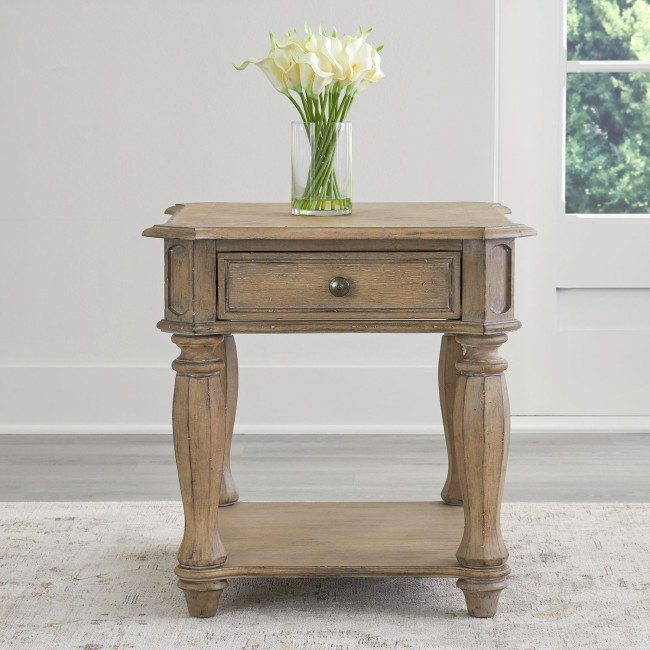 Magnolia Manor End Table Weathered Bisque