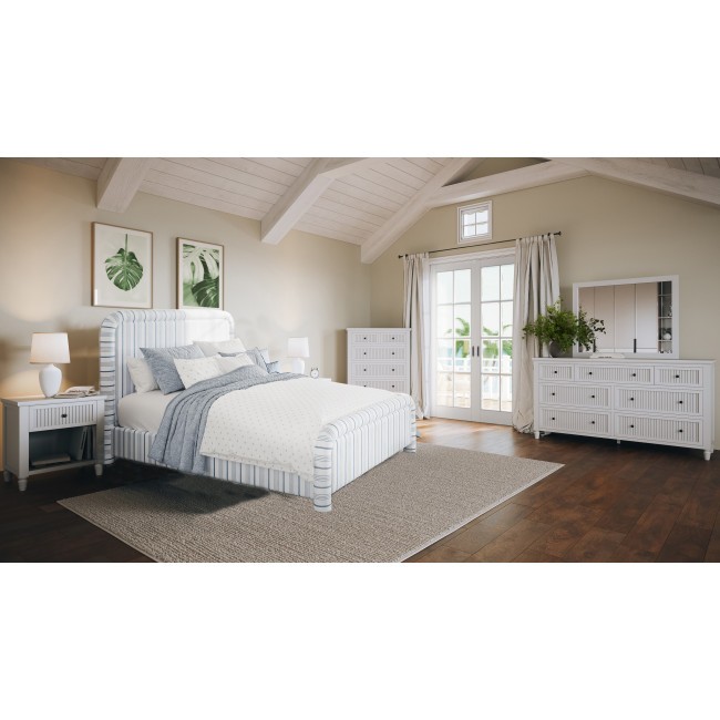 Westport White Bedroom Set w/ Upholstered Bed