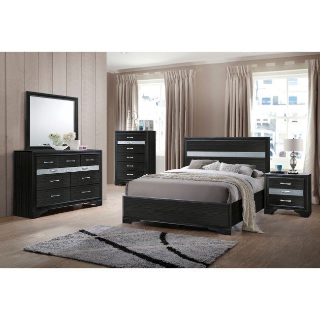Naima Youth Panel Bedroom Set (Black)