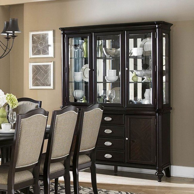 Espresso china cabinet buffet discount