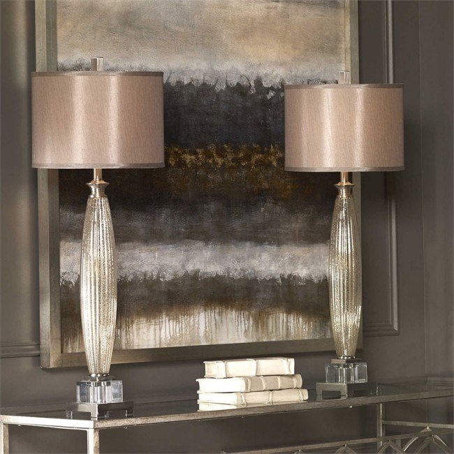 Loredo Table Lamp Mercury Glass Uttermost Furniture Cart