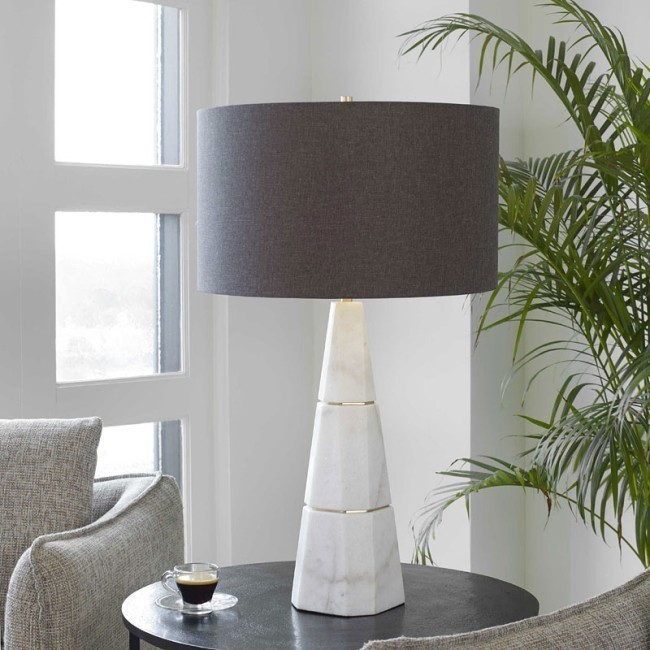 Citadel White Marble Table Lamp Uttermost Furniture Cart