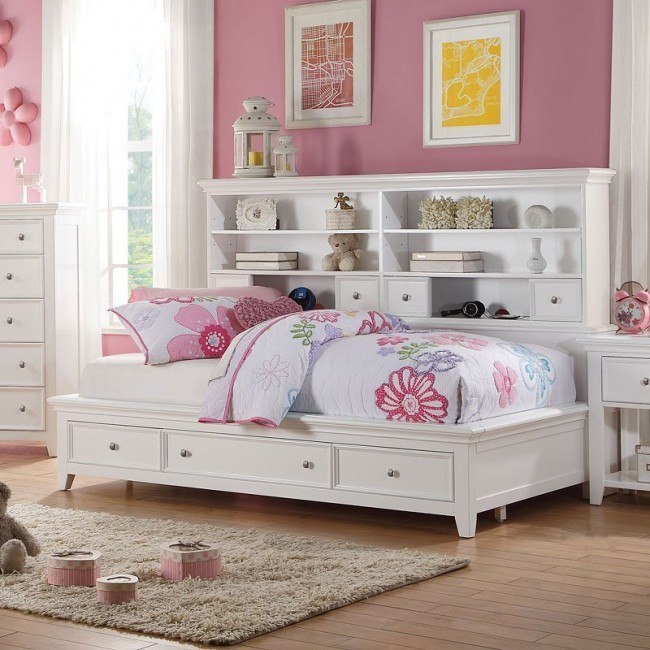 Lacey Storage Daybed White Acme Furniture Furniture Cart
