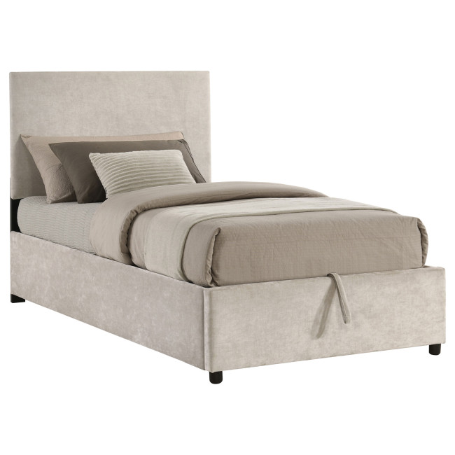 Reeves Beige Youth Upholstered Storage Bed