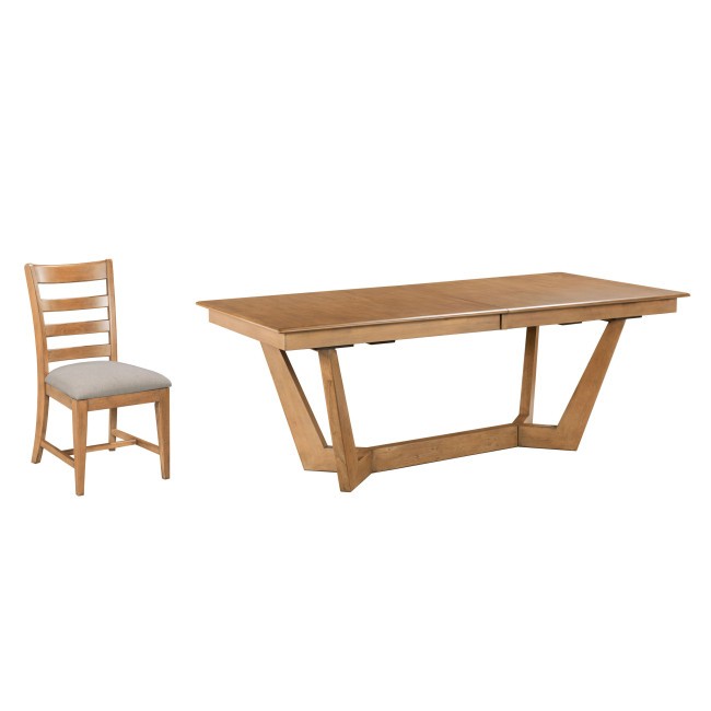 Kafe Cappuccino 80 Inch Rectangular Trestle Dining Room Set w/ Chair Choices