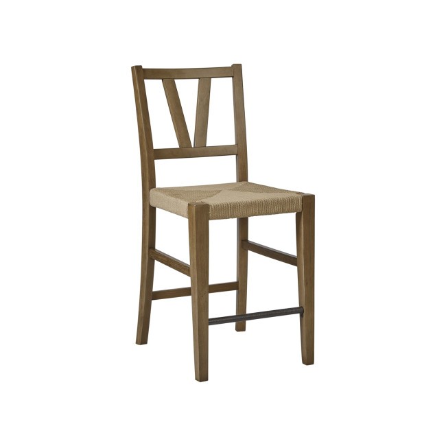 Tacoma Almond Counter Height Slat Black Chair (Set of 2)