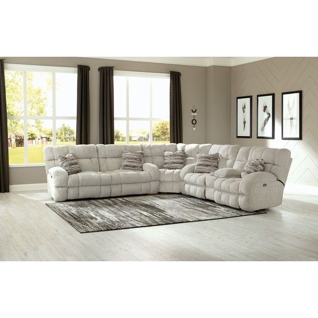 Ashland Power Lay Flat Reclining Sectional (Buff)