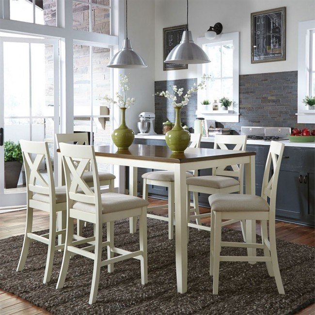 7 piece counter height clearance dining set white