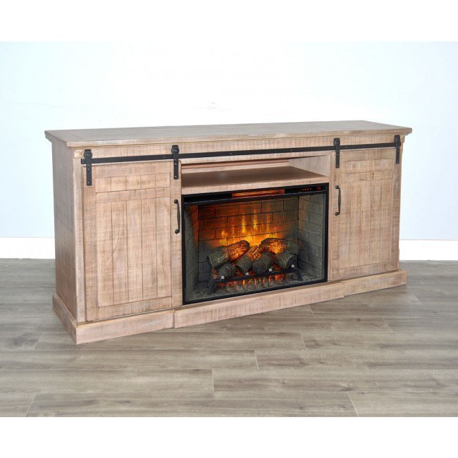 Desert Rock TV Console w/ Fireplace