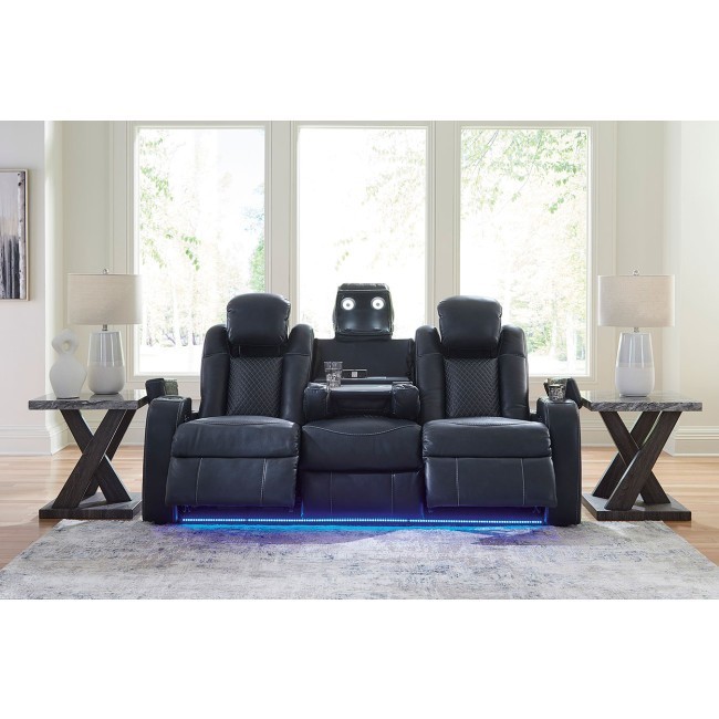 Fyne-Dyme Sapphire Power Reclining Sofa w/ Adjustable Headrests