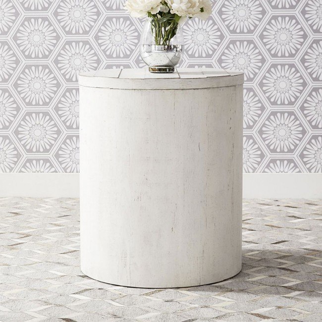 Drum end sale table white