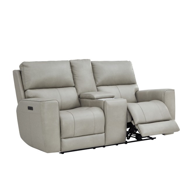 Laredo Cement Power Lay-Flat Reclining Loveseat w/ Console