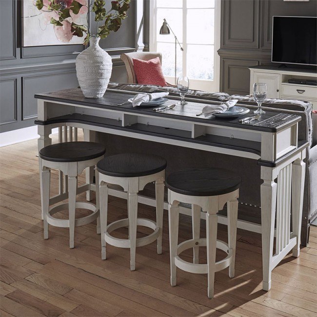 Allyson Park Console Bar Table Set Liberty Furniture Furniture Cart
