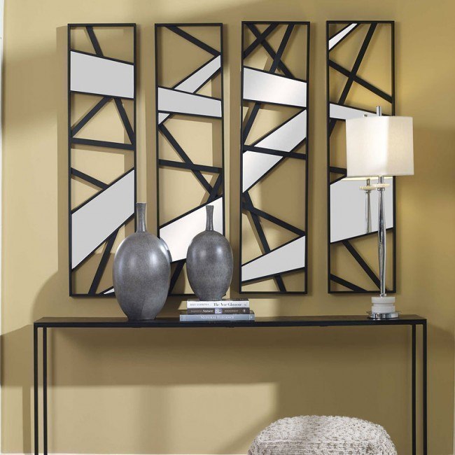4 piece mirror wall clearance decor