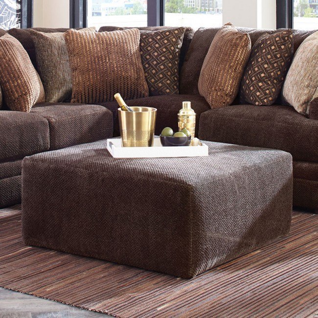 Mammoth 40 Inch Cocktail Ottoman (Chocolate)
