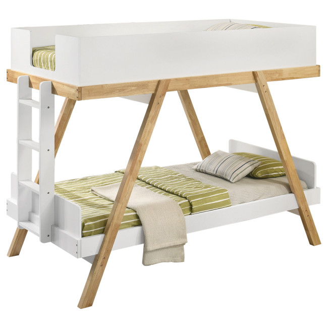 Frankie White Twin over Twin Bunk Bed w/ 7 Inch Mattresses