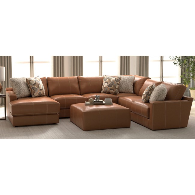 Minori Whiskey 5-Piece Left Chaise Sectional Set w/ Ottoman