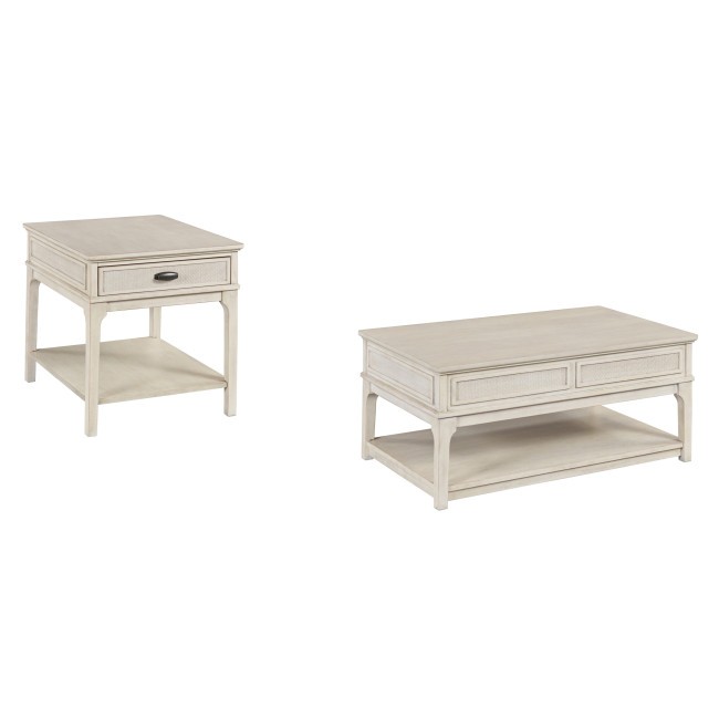 Serra-Hamilton Classic White Rectangular Lift Top Drawer Occasional Table Set