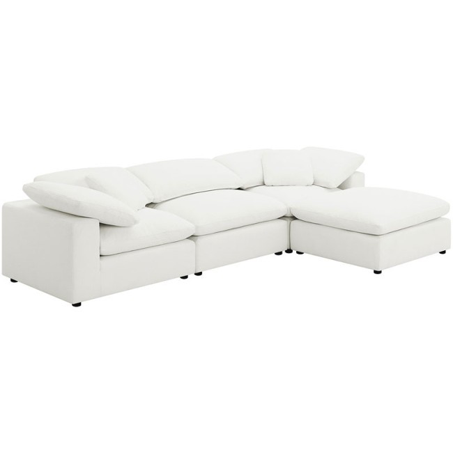 Raleigh 4-Piece Modular L-Shaped Sectional w/ Ottoman (Ivory)