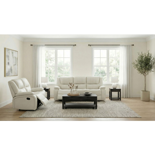 Camila White Reclining Living Room Set