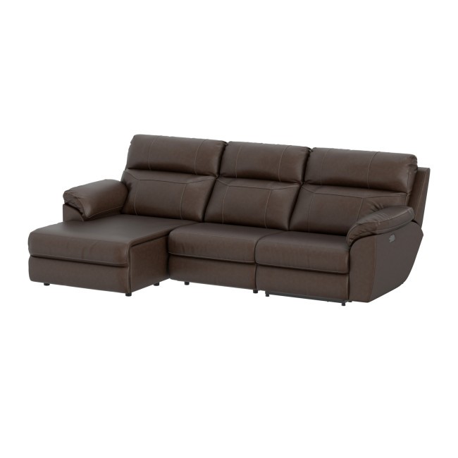 Sanford Espresso 3-Piece Power Reclining Left Chaise Sectional