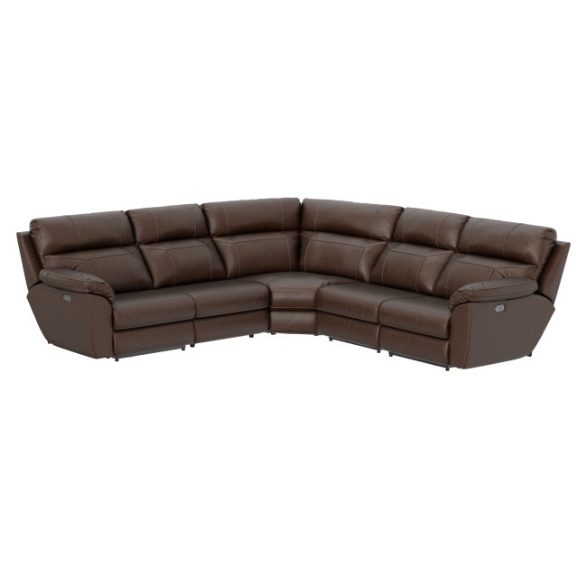 Sanford Espresso 5-Piece Power Reclining Sectional