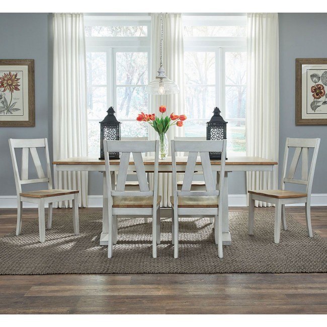 Lindsey Farm Dining Room Set Weathered White Liberty Furniture Furniture Cart