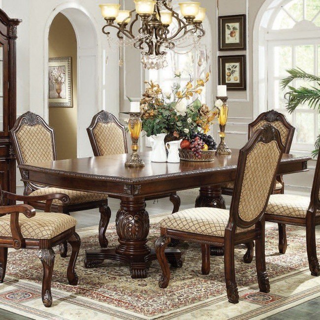 Espresso wood sales dining table set
